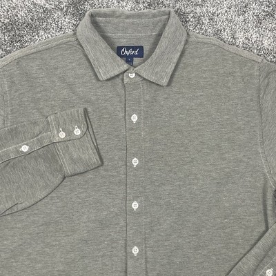 Oxford Shirt Men's Large Long Sleeve Button up down Wool Cotton