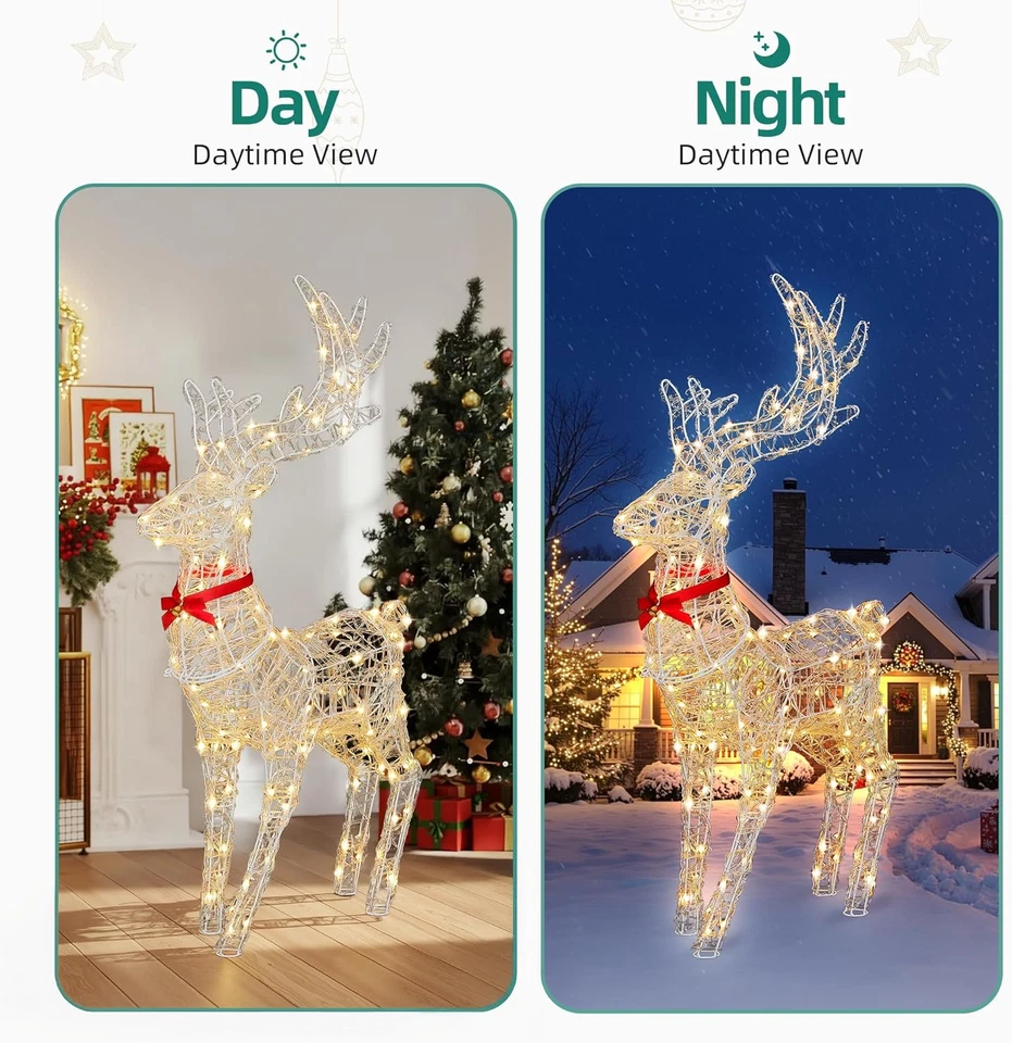 Weihnachts Rentier LED RGB 120L, 89 Modi, Garten Deko Figur 118cm - Bild 4 von 4