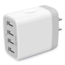 USB Wall Charger Block 4-Port 4.8A Multi Plug Charging Cube Adapter Station