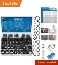 1010 Pcs Nitrile Rubber O-Ring Kit: 22 Sizes for Automotive & Plumbing Repair