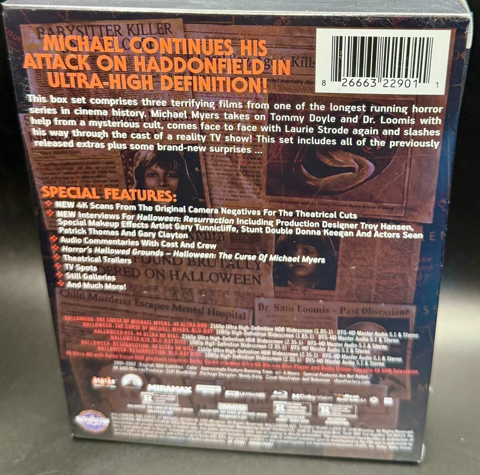 HALLOWEEN  (1995 – 2002) SCREAM FACTORY 8 DISC 4K UHD BLU-RAY BOXSET - Image 3 of 4