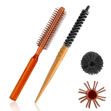 2 PCS Mini round Curl Brush Set - Portable Bristle Brush Rollers for Styling Thi