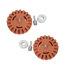 2X 4inch Decal Removal Eraser Wheel w/Power Drill Arbor Adapter Rubber Pinstripe