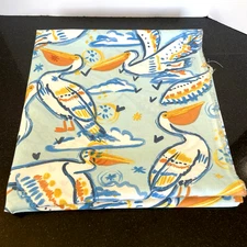 JOANN Pelican Motif Fabric Indoor/Outdoor Ocean Birds Blue Orange Yellow 51"x55"