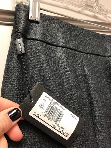 Giorgio Armani Gunmetal Shimmer Gray Wide Leg Trousers Pants Sz42 NWT $1350 - 第 5/7 張圖片