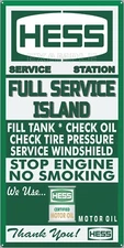 HESS GAS STATION FULL SERVICE ISLAND OLD SIGN REMAKE ALUMINUM SIZE OPTIONS