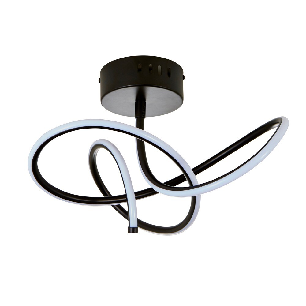 Litecraft Glow Whirly Ceiling Light Semi Flush Childrens Bedroom 20W LED - Black