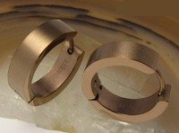 Edelstahl Creolen Herren Ohrringe Kaffee Gold Matt MäNner Klapp Kreolen 18Mm