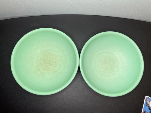 Vintage Boltalite Meeresschaum hellgrün Melamin 8" Schüssel Paar 2er Set USA *Mängel* - Bild 7 von 12