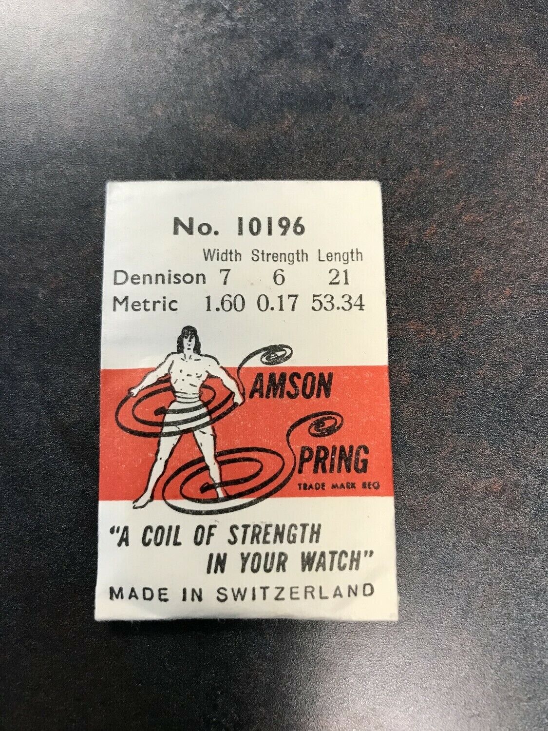 Samson Mainspring No. 10196 for Baumgartner caliber 899 & 20 - Steel