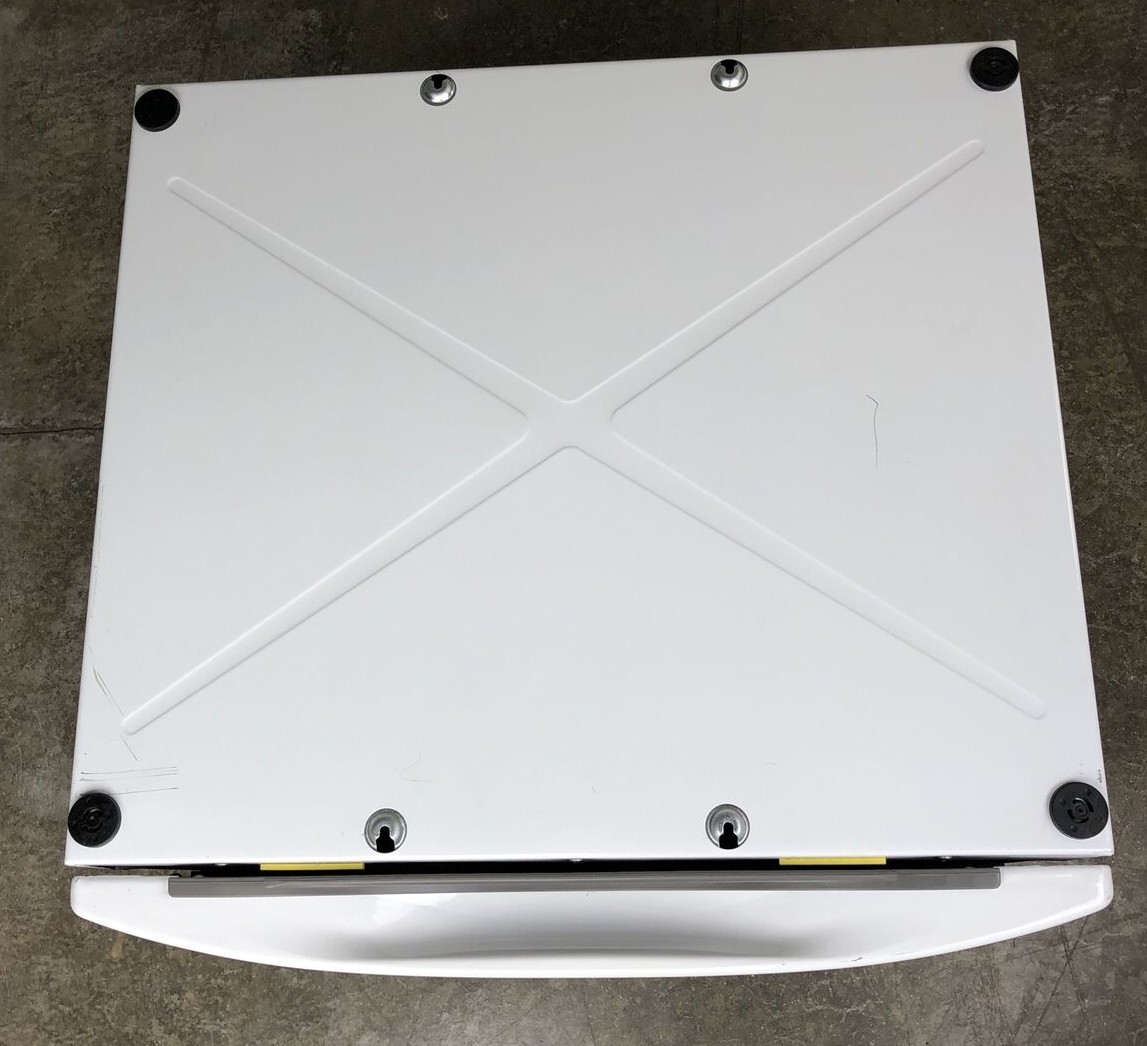 White Whirlpool Dryer Pedestal for Duet Steam Dryer W/ Sliding Drawer