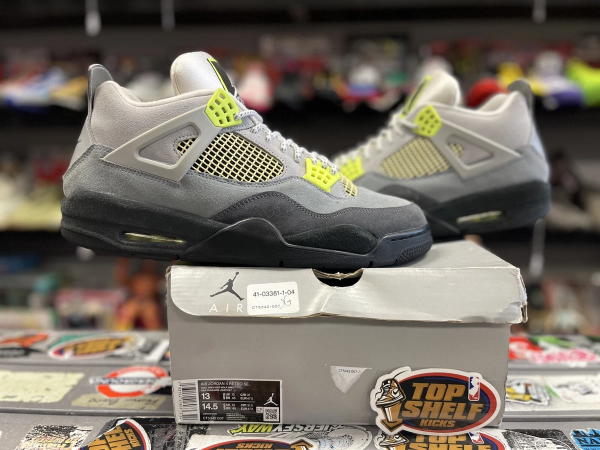 Nike Air Jordan 4 Retro Neon Size Authentic Vintage Used VTG Rare OG MJ