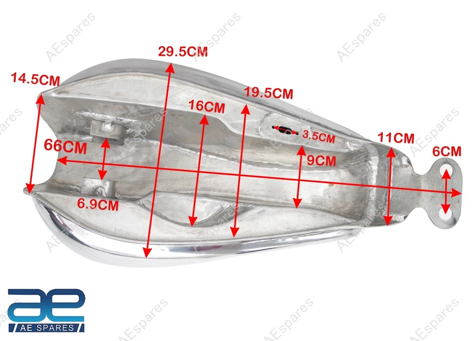 Tanque de combustible de aluminio gasolina con tapa para Triumph Bonneville T100 2001-2008 Foto 2 de 4