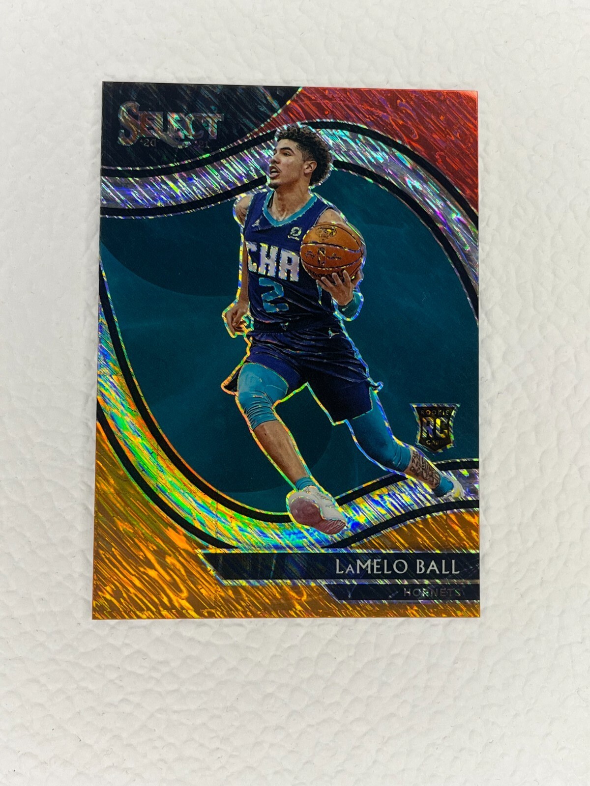 2020-21 Select Red White Orange Shimmer Prizm Courtside LaMelo Ball RC Rookie