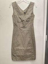 GAP Sleeveless Sheath Dress Ivory Stretch  V Neck Career Office Women Size 4