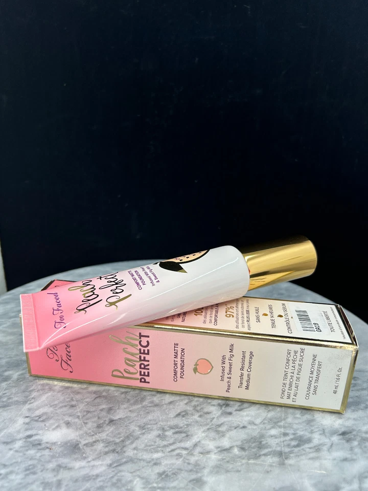 Too Faced Peach Perfect Comfort Matte Foundation GANACHE 1.6 oz New In Box - Image 3 of 4