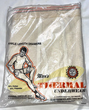 Vintage 1970s Thermal Underwear Bottoms Mens XL Cotton Blend NEW