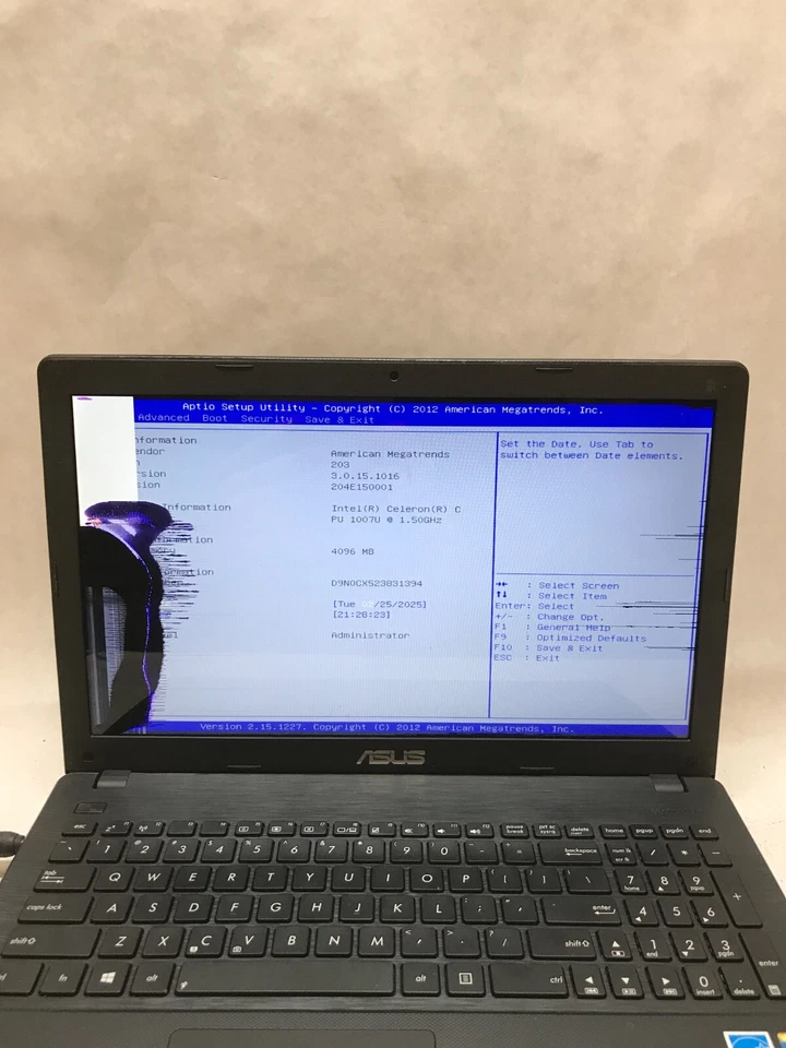 Asus X551C 15" X551CA-HCL1201L Celeron 1007U 1.5GHz 4GB RAM NO HDD Cracked - DW - Image 2 of 4