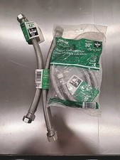 3 Stainless Steel Faucet Connectors - 2x 12 Inch  1x 30 Inch - 1/2 Inch x 1/2