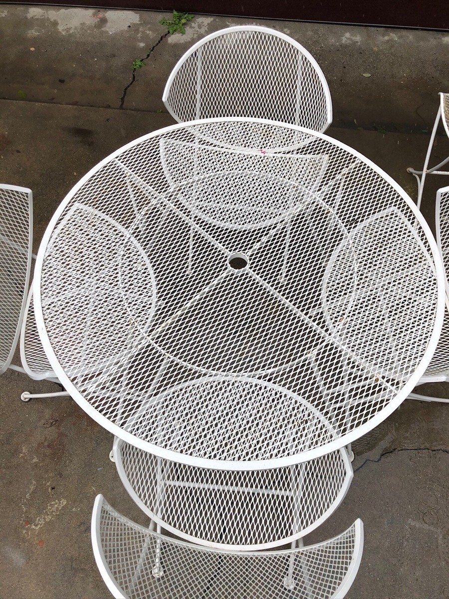 Stunning 7pc Mid Century Salterini Table & Chairs Set Patio Stunning 7pc Mid Century Salterini Table & Chairs Set Patio