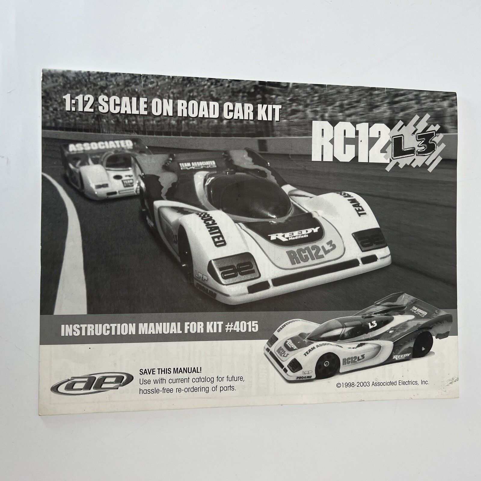 Team Associated 1:12th RC12 L3 RC12L3 Instruction Manual #4015 - OZRC ML413
