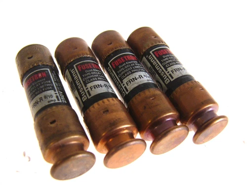 LOT OF 4 BUSSMANN FUSETRON FUSES FRN-R 8/10 CLASS RK5  DUAL-ELEMENT   (F34)