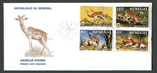 SENEGAL 1986, W.W.F WILD ANIMALS: GAZELLES, Scott 677-680 on F.D.C.
