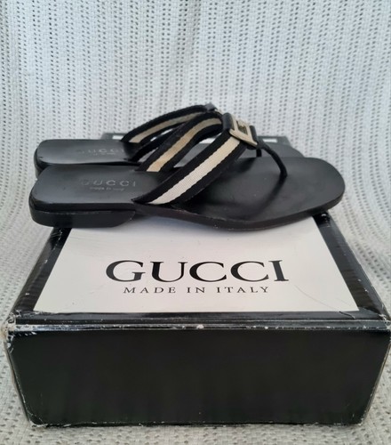 Gucci sandali bassi vintage autentici ciabatte taglia Eur 35,5 UK 2,5 o 3 - Foto 5 di 12
