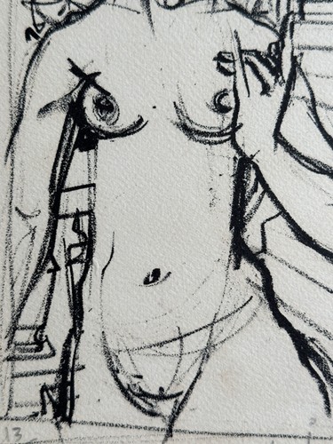 Ancienne lithographie  Erotique femme nue Daniel DU JANERAND  Nue bleu 1950 x 2 - Photo 1/9