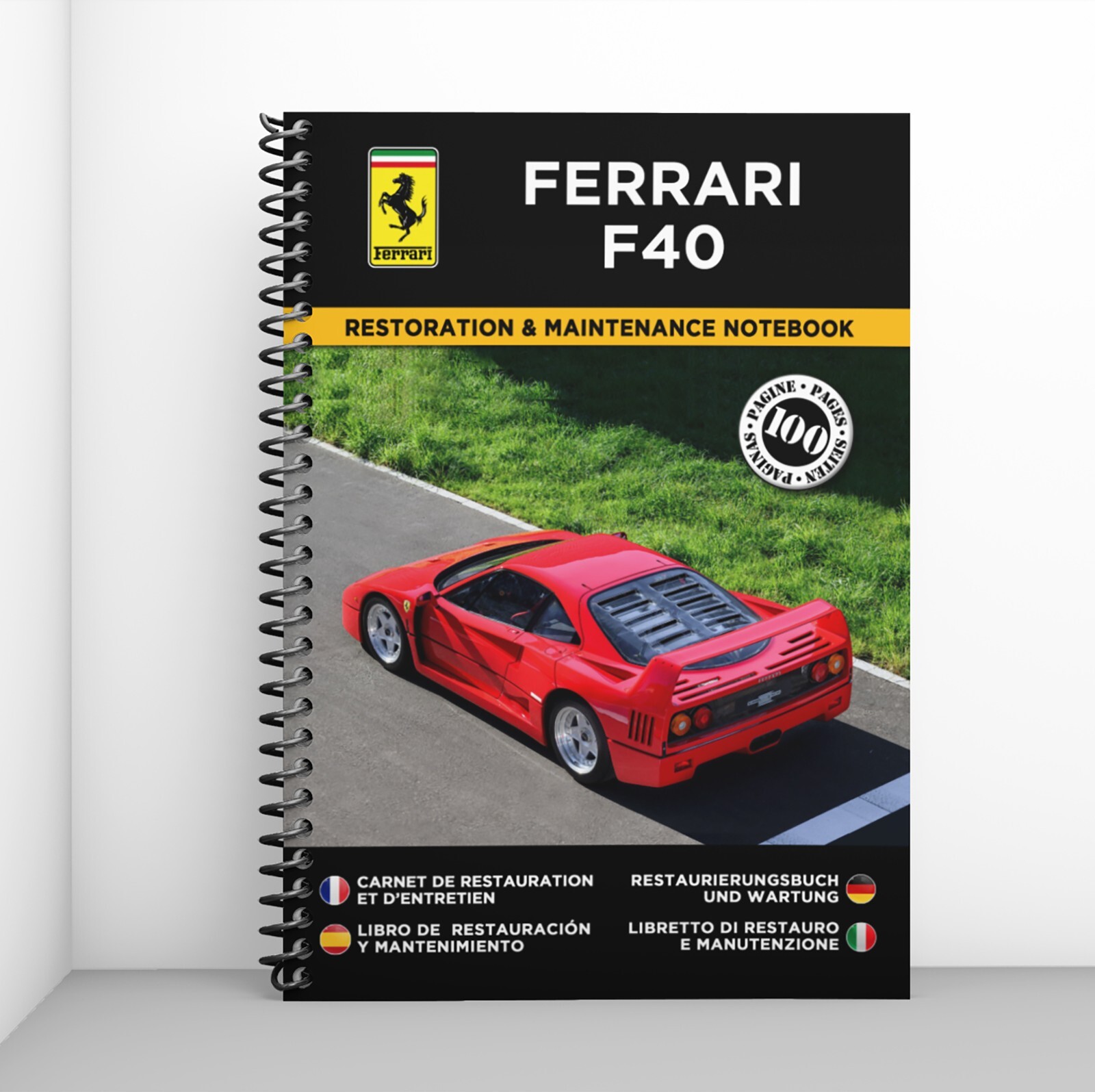 Ferrari F40 carnet de restauration pour organiser l'entretien et archiver les factures
