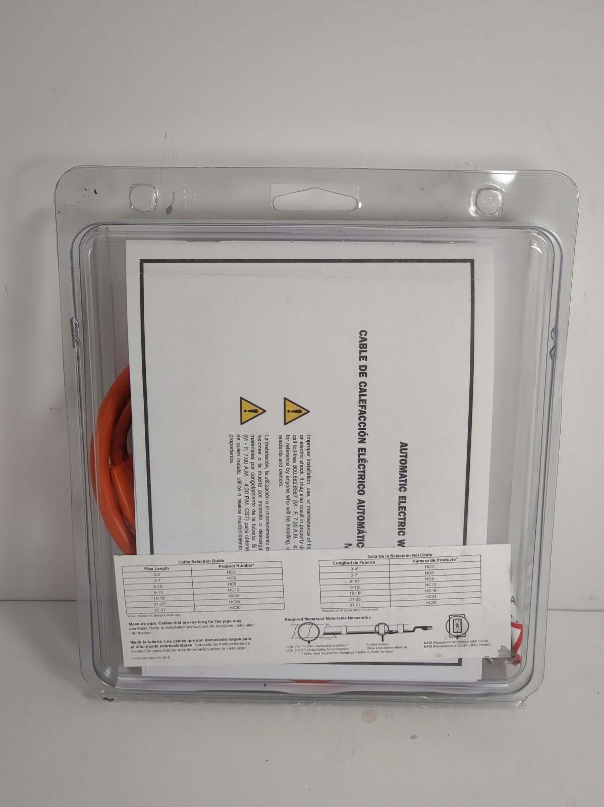 Prevent Frozen Pipes NOW! 6ft Electric Water Pipe Heat Cable Frost King