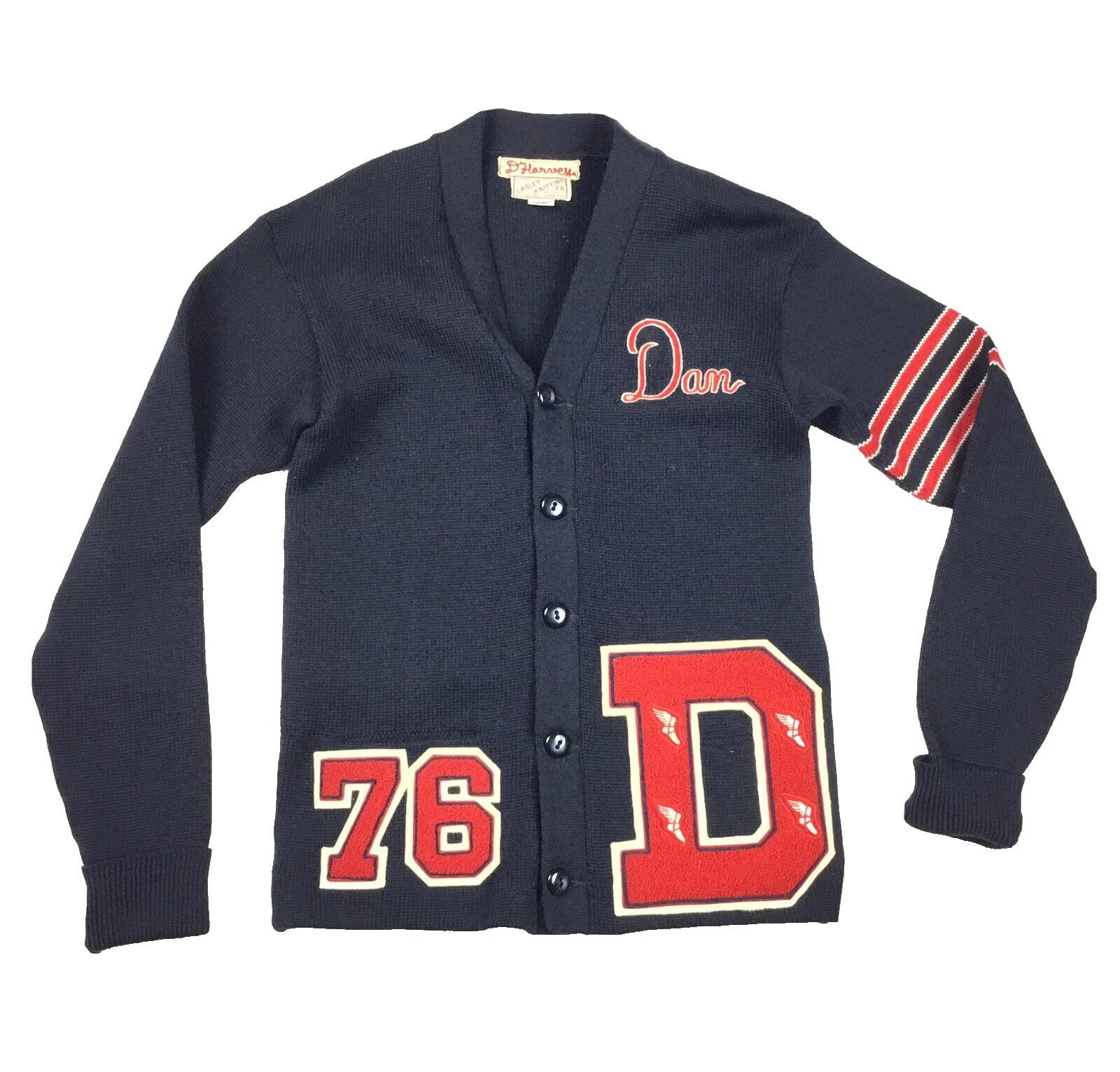 Black Regular 1940s Vintage Sweaters for Men