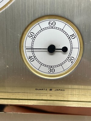VINTAGE SEIKO JAPAN QUARTZ WORLD TIME BRASS DESK CLOCK