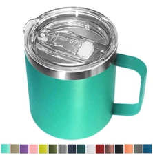 14oz Coffee Mug Slider Lid Stainless Steel Vacuum Double Wall Insulation Tumbler