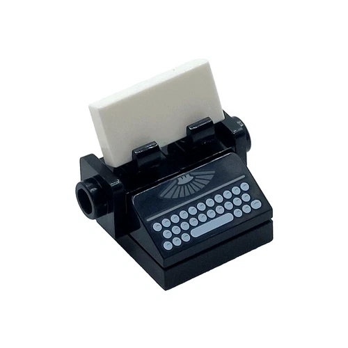 Genuine LEGO® Retro Typewriter With Paper Minifigure Scale Furniture Accessory