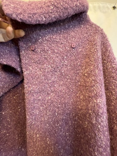 Eileen Fisher Chunky Purple Alpaca Wool Blend Loose Fit Sweatercoat Plus Size 2X - Picture 7 of 13