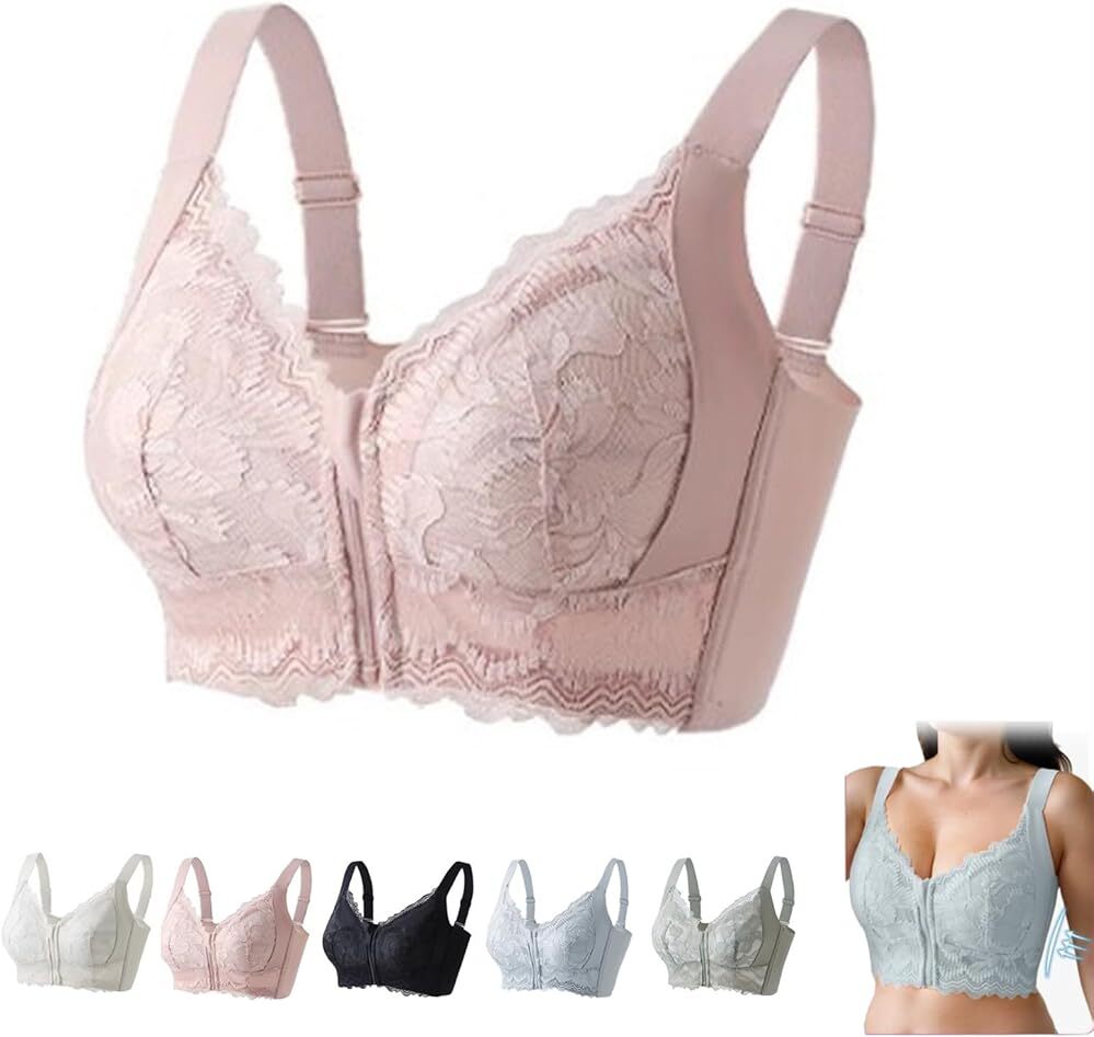 新品未使用❗️Soft up bra Lサイズ　ブラック3枚セット　匿名配送 Ultra Soft Front Zip Wireless Lifting Bra, Women's Wirefree Lace