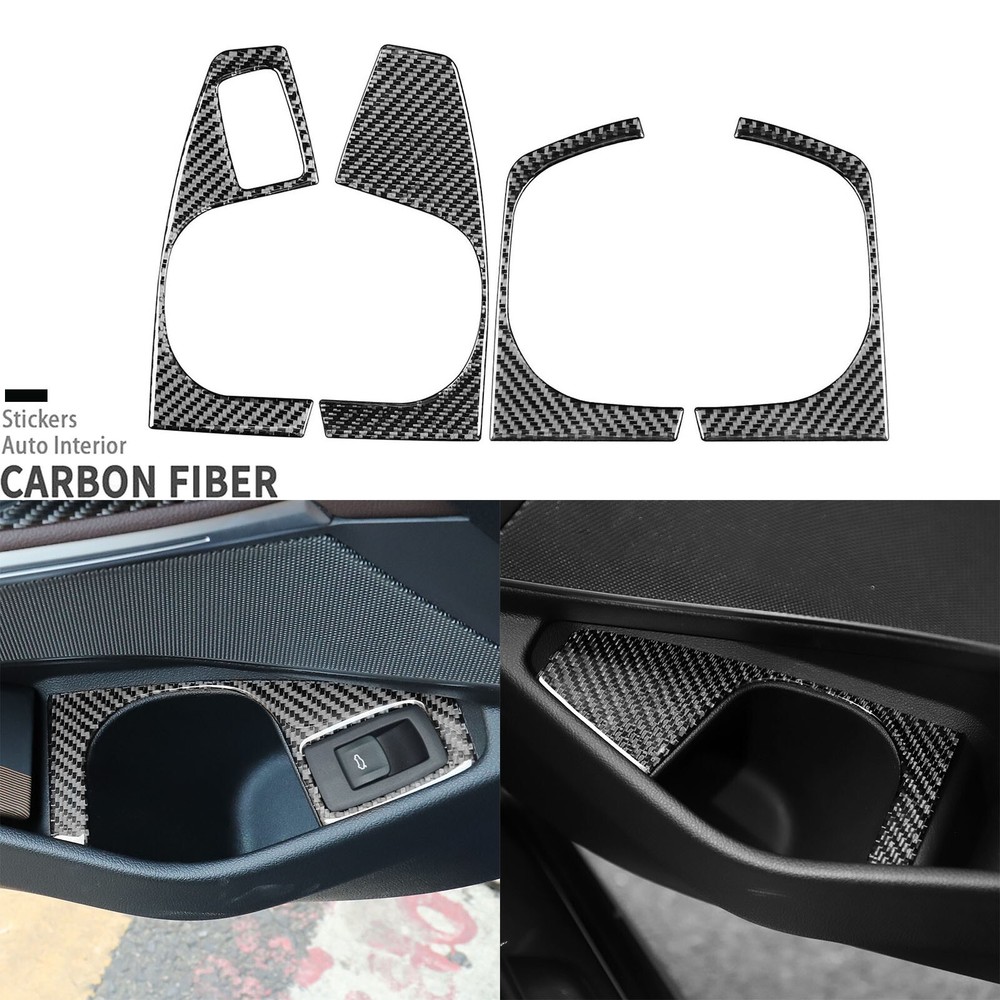 Real Carbon Fiber Inner Door Cup Holder Panel Cover For BMW 3 Series G20 G28 19+
