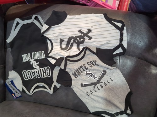 3 Pack Chicago White Sox Baseball One Piece bodysuits Unisex 3-6 Months Clothes