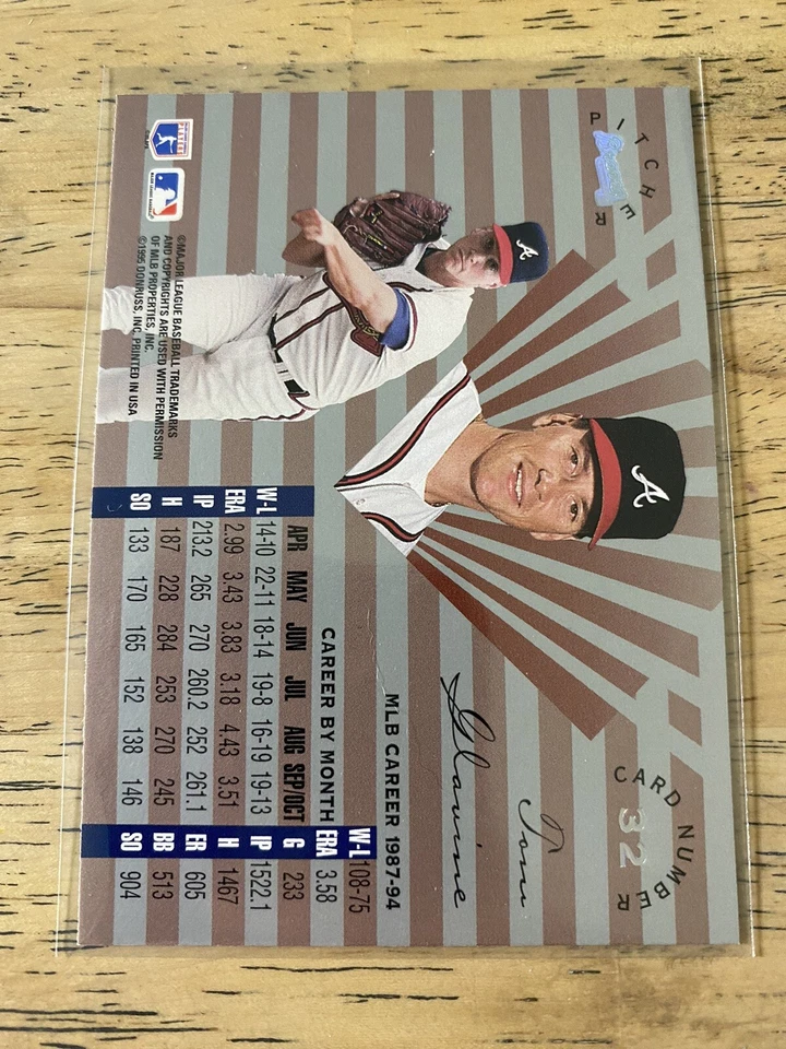 1995 Leaf Limited Atlanta Braves Baseball Card #32 Tom Glavine Prism Foil - Image 2 of 2