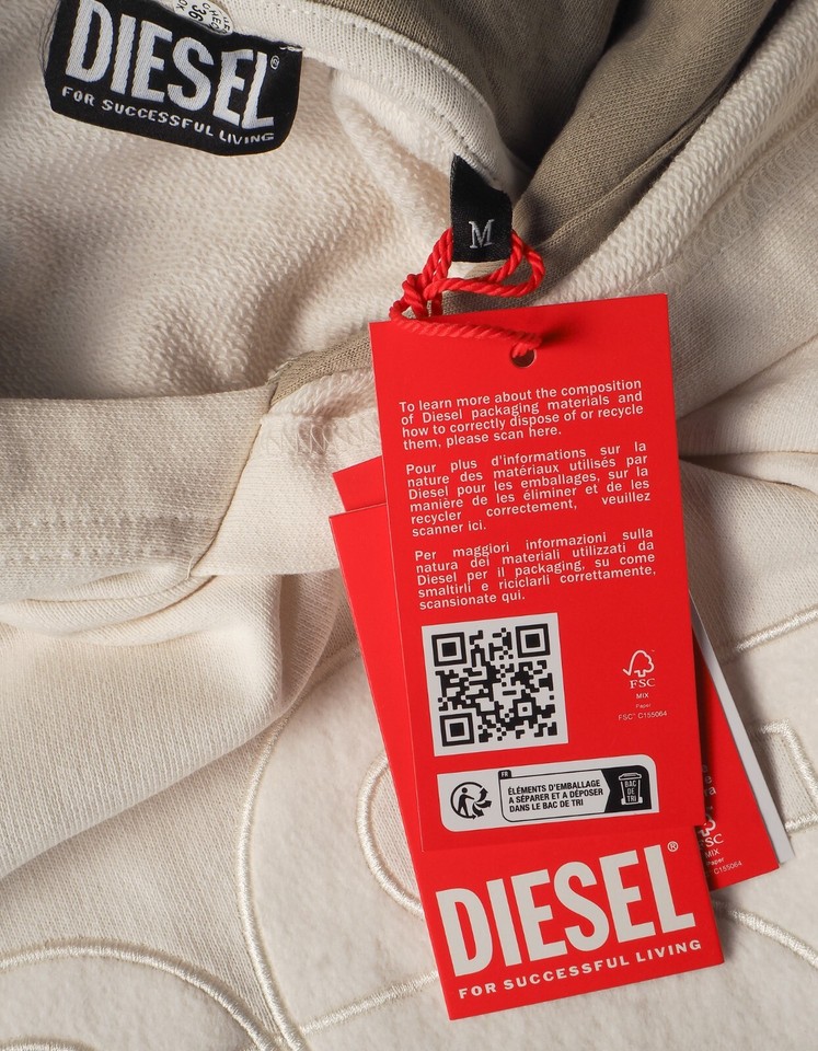 Diesel Men's Hoodie Size L Embroidered Logo eBay