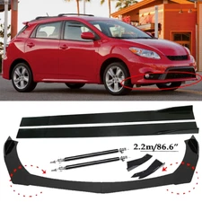 Front Bumper Lip Spoiler+86.6" Side Skirt Body Kit Glossy For Toyota Matrix