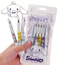 KAWAII Set of 6 Gel Ink Pen SANRIO Kuromi, Hello Kitty, Cinnamoroll,HK ,Melody.