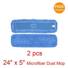 2pcs. 24" x 5" SunnyCare #25242-2pcs Blue Microfiber Dust Mop