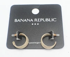 New Rose Gold Multi Row Textured Hoop Earrings by Banana Republic #BRE59