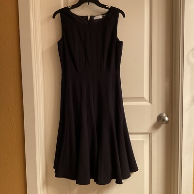 Calvin Klein Black Sleeveless Fit And Flare Dress Sz 6 , | eBay