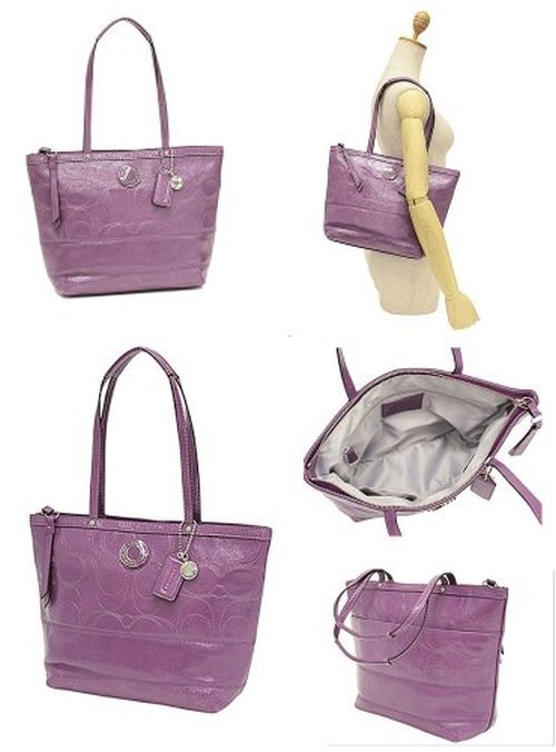 COACH パープルスタッズレザーバッグ COACH - coachパープル レザー ショルダーバッグの通販 by りい
