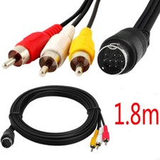 9PIN S-Video to 3 RCA RGB TV HDTV Adapter Cable Audio Video AV Cable 9 Pin Plug