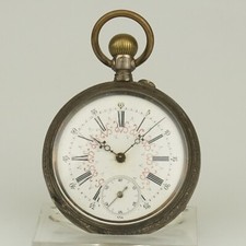 WORKING Silver Pocket Watch Men's no fusee duplex chronometer no repeater RAR