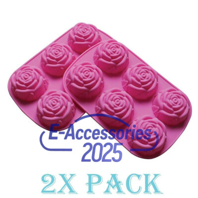 2 Pack Large Rose Delicate Flower Silicone Cake Mold Chocolate mould candy Soap